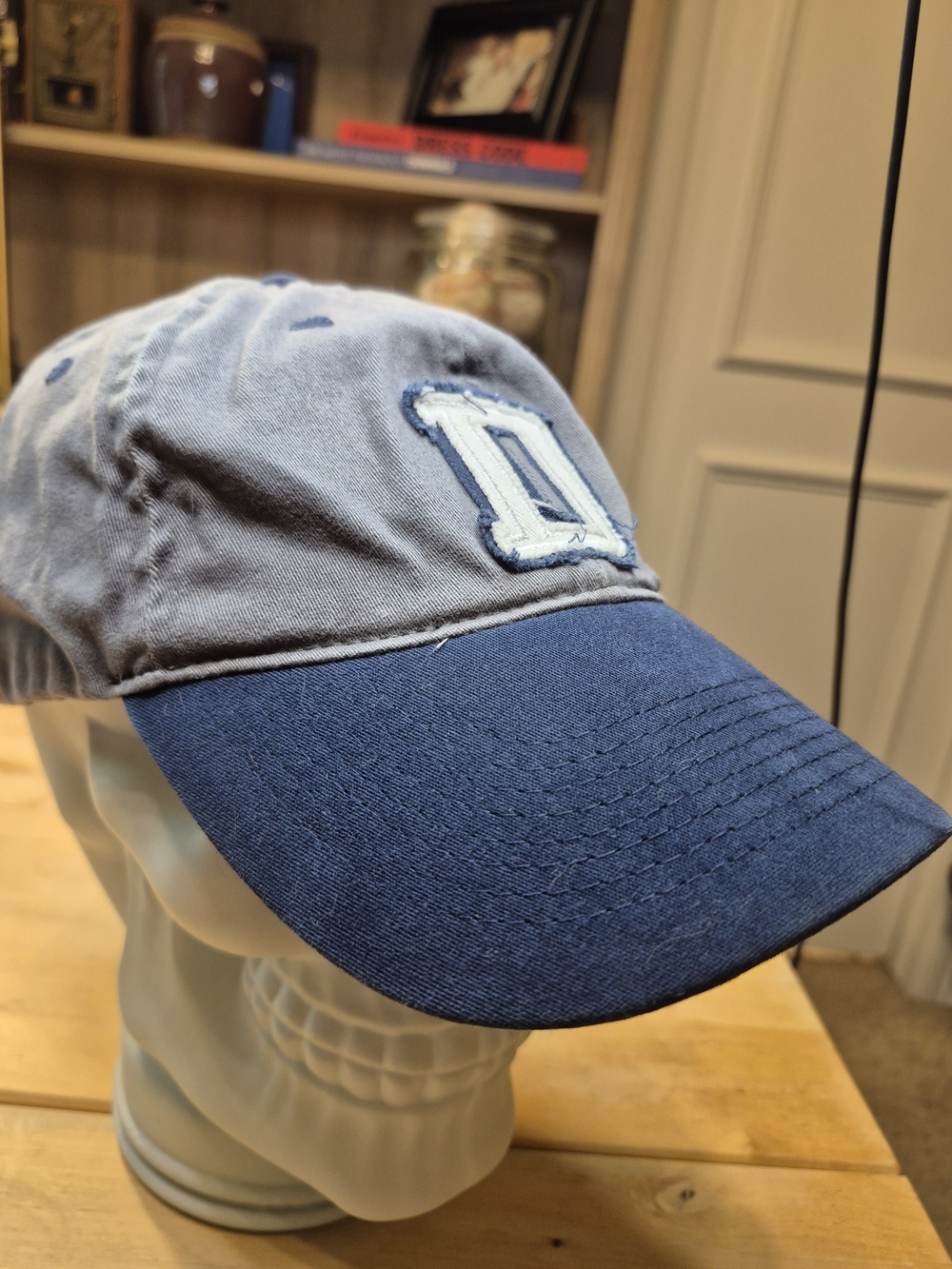 Two-Tone Blue 'D' Patch Cotton Baseball Cap